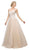 Ladivine UE009 - Lace Bodice and Illusion Neckline Bridesmaid Dress Bridesmaid Dresses 4 / Champagne