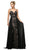 Ladivine UT254 - Deep Sweetheart Neckline and Overskirt Evening Dress Evening Dresses 2 / Black