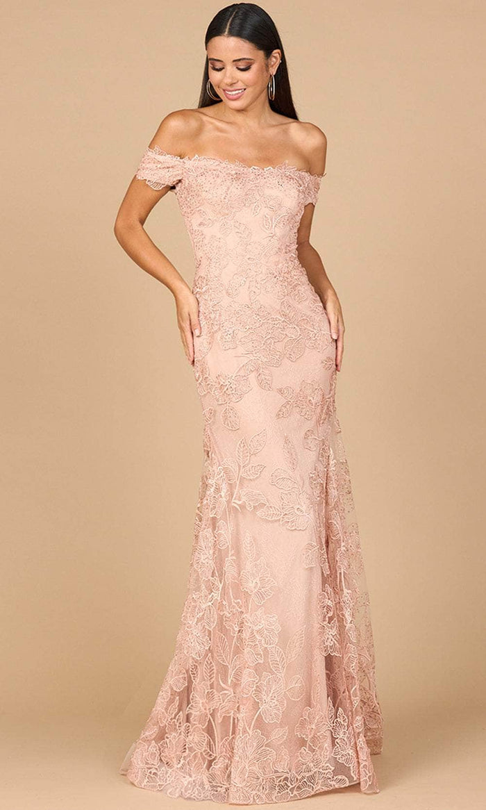 Lara Dresses 28970 - Off-Shoulder Mermaid Evening Gown Mother of the Bride Dresses 2 / Blush