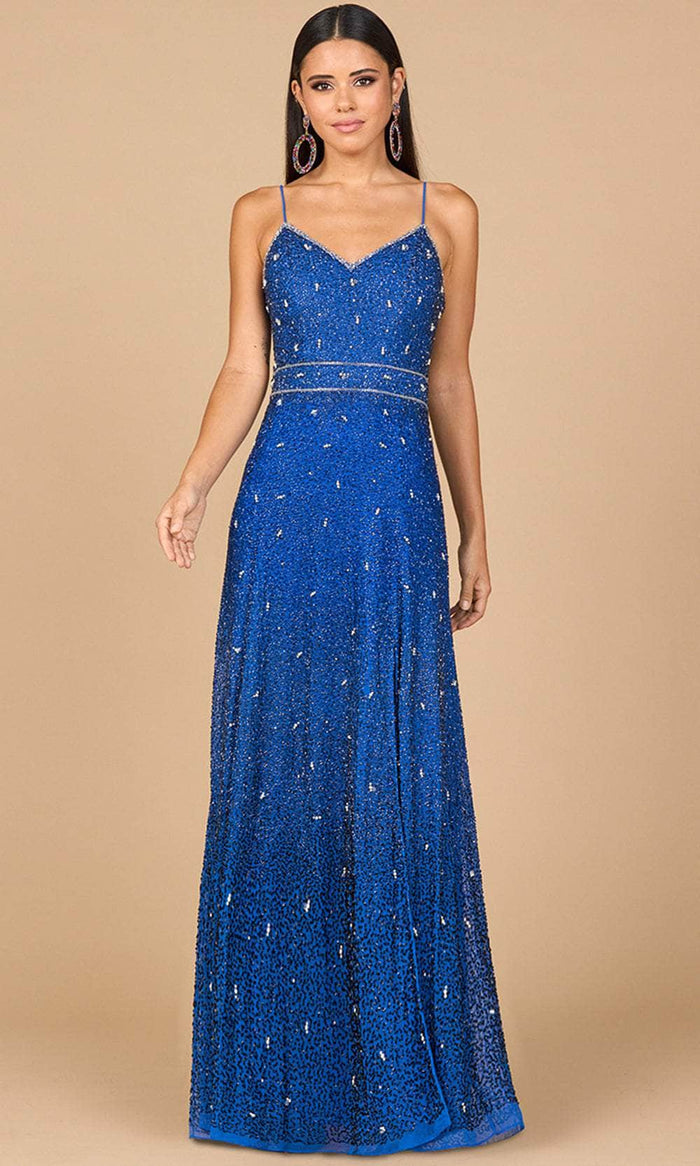 Lara Dresses 29033 - Beaded Lace-Up Back Prom Gown Prom Dresses 0 / Blue Ombre