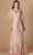 Lara Dresses 29325 - Embroidered Illusion Neck Evening Gown Mother of the Bride Dresses 10 / Blush