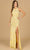 Lara Dresses 9936 - Beaded Halter Evening Dress Special Occasion Dress 0 / Yellow