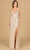 Lara Dresses 9939 - Faceted Glass Evening Dress Special Occasion Dress 0 / Nude