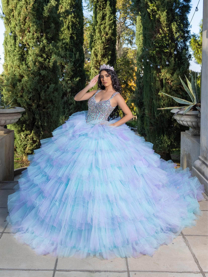 Lizluo Quince 26095 - Rhinestone Embellished Sleeveless Ballgown Special Occasion Dress