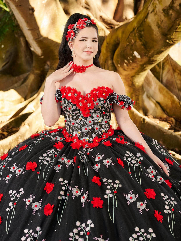 Lizluo Quince 26099 - Floral Applique Sweetheart Neck Ballgown Special Occasion Dress