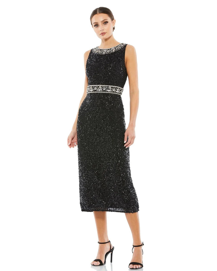 Mac Duggal 10739 - Fully Sequin Sleeveless Cocktail Dress Cocktail Dresses 8 / Black