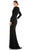 Mac Duggal 12453 - Long Sleeve Appliqued Evening Dress Evening Dresses 6 / Black