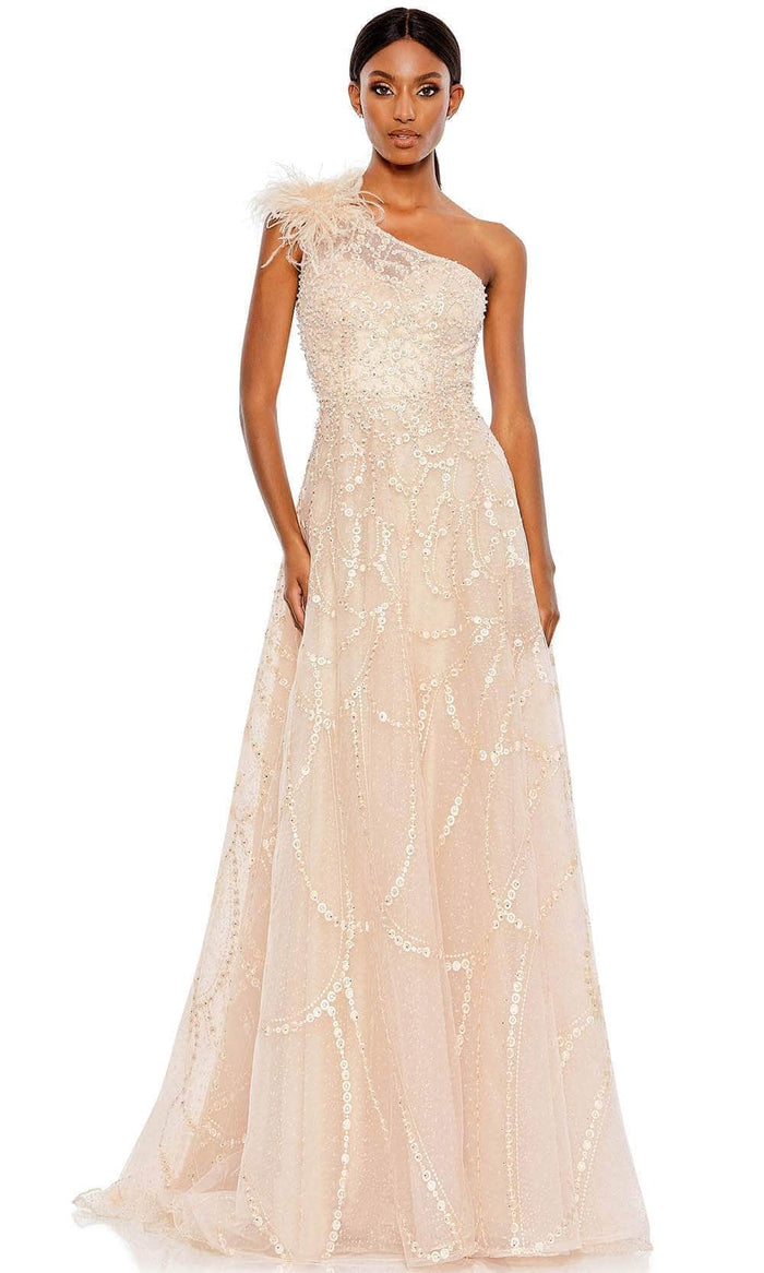 Mac Duggal 20389 - Embroidered Prom Gown Prom Dresses 2 / Peach