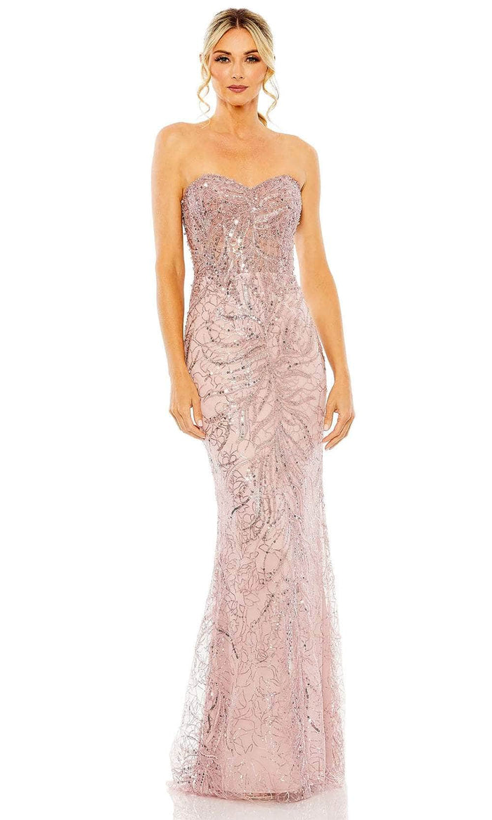 Mac Duggal 20544 - Strapless Embellished Gown Special Occasion Dress 0 / Blush