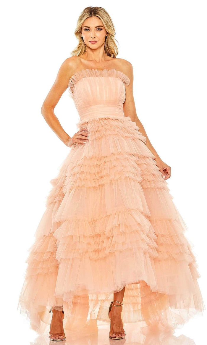 Mac Duggal 20573 - Ruffled Gown Prom Dresses 0 / Peach