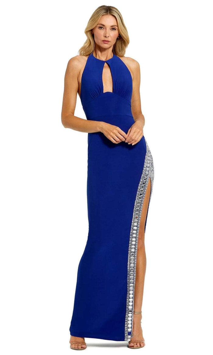 Mac Duggal 42053 - Halter Evening Gown Prom Dresses 0 / Cobalt