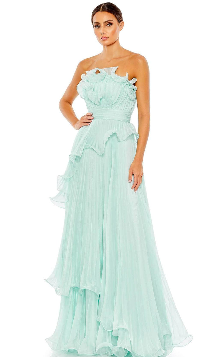 Mac Duggal 49537 - Ruffled A-Line Prom Gown Prom Dresses 0 / Mint