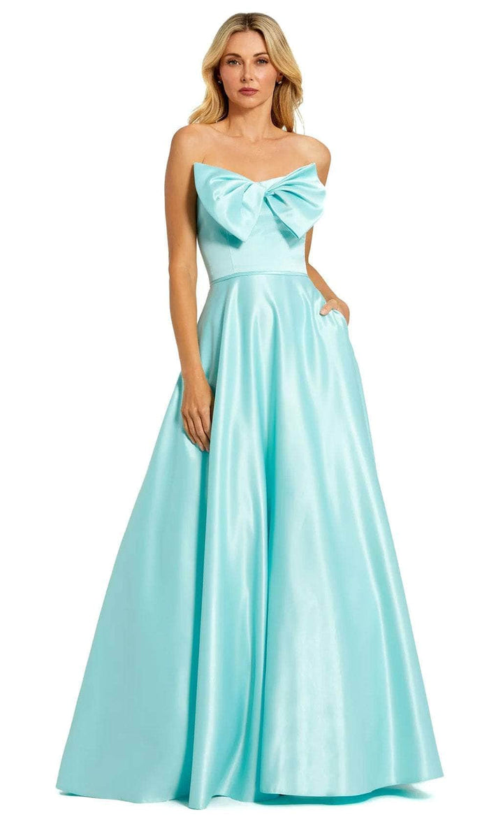 Mac Duggal 49702 - Taffeta Evening Gown Evening Dresses 0 / Aqua