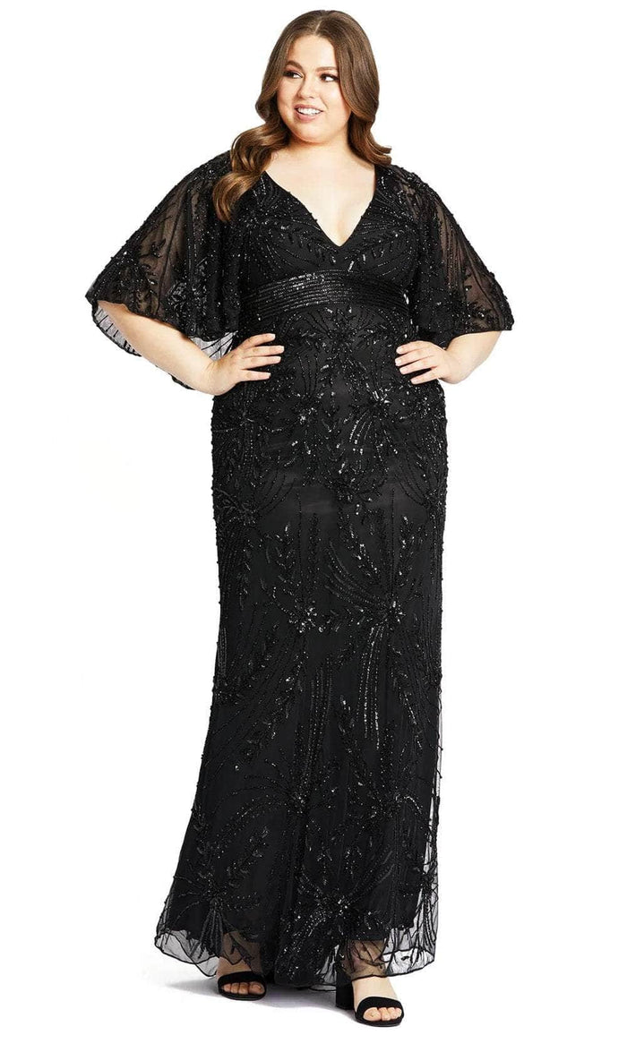 Mac Duggal 5335 - Empire V-Neck Evening Dress Evening Dresses 14W / Black