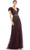 Mac Duggal 5502 - Flutter Sleeve Sequined Evening Gown Evening Dresses 2 / Blackberry