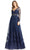 Mac Duggal 66591 - Sheer Sleeve A-Line Formal Gown Mother of the Bride Dresses 8 / Platinum