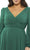 Mac Duggal 67914 - Ruched Surplice V-Neck Formal Dress Cocktail Dresses 22W / Emerald Green