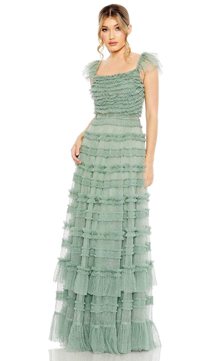 Mac Duggal 8052 - Ruffled Tiered Evening Gown Evening Dresses 2 / Jade