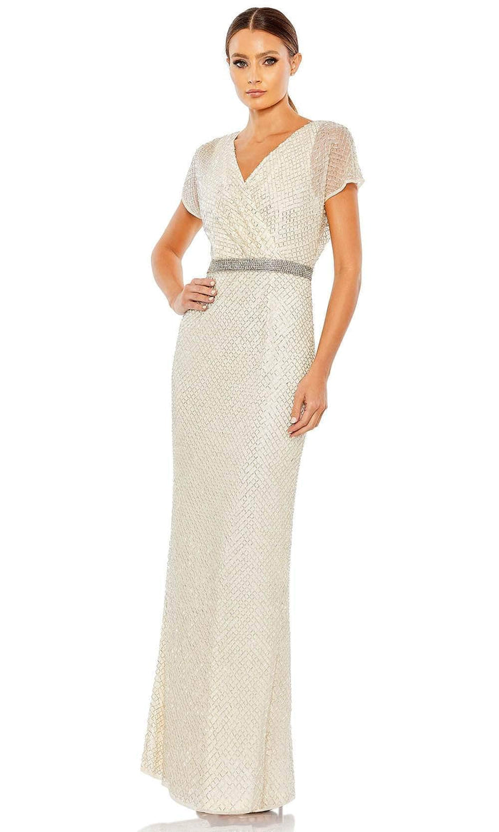 Mac Duggal 93678 - Beaded Evening Gown Mother of the Bride Dresses 2 / Nude/Silver