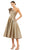 Mac Duggal Cocktail - 67906D Metallic A-Line Dress Cocktail Dresses 0 / Antique Bronze