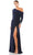 Mac Duggal Evening - 12231 One-Shoulder Asymmetrical Long Gown Evening Dresses 10 / Midnight Blue