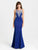 Madison James 16-428 - Illusion Embroidered Evening Dress Special Occasion Dress 6 / Ry