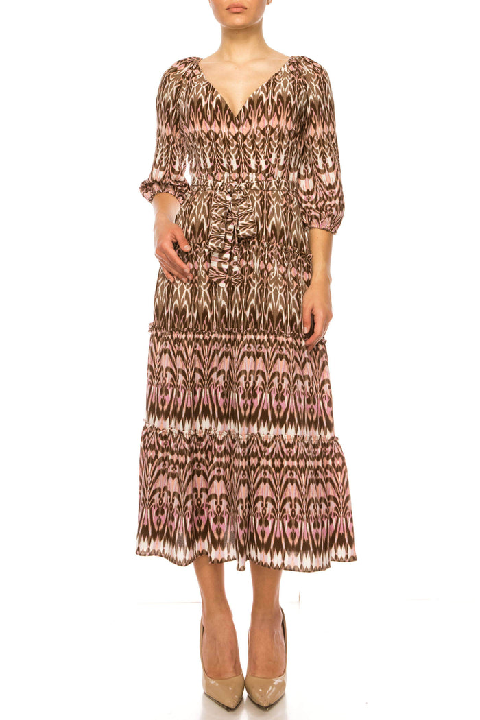 Maison Tara 95543M - Printed A-Line Long Dress Special Occasion Dress