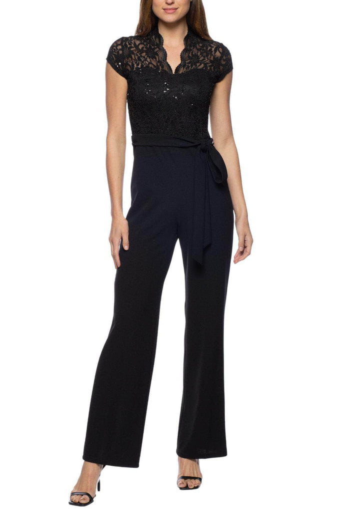 Marina 268331 - Cap Sleeve Keyhole Back Jumpsuit Special Occasion Dress