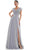 Marsoni by Colors - M251 V Neck Off Shoulder A-Line Gown Mother of the Bride Dresses