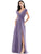 Marsoni by Colors - M251 V Neck Off Shoulder A-Line Gown Mother of the Bride Dresses 4 / Wisteria