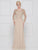 Marsoni by Colors M261 - V-Neck Knotted Formal Gown Mother of the Bride Dresses 14 / Dark Taupe