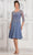 Marsoni by Colors M312S - Jeweled Scalloped Waist Cocktail Dress Special Occasion Dress 6 / Slate Blue