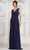 Marsoni by Colors M324 - Cap Sleeve Ruched Evening Dress Special Occasion Dress 6 / Navy