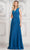 Marsoni by Colors M324 - Cap Sleeve Ruched Evening Dress Special Occasion Dress 6 / Peacock