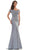 Marsoni by Colors - MV1003 Off Shoulder Jewel Accented Mermaid Gown Mother of the Bride Dresses 4 / Wedgewood