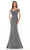 Marsoni by Colors - MV1153 Satin Off-Shoulder Mermaid Evening Gown Prom Dresses 10 / Wedgewood