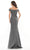 Marsoni by Colors - MV1153 Satin Off-Shoulder Mermaid Evening Gown Prom Dresses 10 / Wedgewood