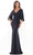 Marsoni by Colors MV1159 - Quarter Cape Sleeve Formal Gown Mother of the Bride Dresses 4 / Oxford Blue