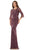 Marsoni by Colors MV1202 - Beaded Bell Sleeve Evening Dress Special Occasion Dress 4 / Eggplant