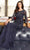 Marsoni by Colors MV1202 - Beaded Bell Sleeve Evening Dress Special Occasion Dress 4 / Navy