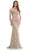 Marsoni by Colors MV1257 - Embellished Off Shoulder Evening Dress Special Occasion Dress 4 / Mink