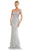 Marsoni by Colors MV1257 - Embellished Off Shoulder Evening Dress Special Occasion Dress 4 / Silver