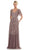 Marsoni by Colors MV1259 - Flutter Sleeve Sequin Evening Dress Special Occasion Dress 6 / Dark Taupe