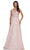 Marsoni by Colors MV1264 - Beaded Trim V-Neck Formal Gown Special Occasion Dress 4 / Rose