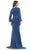 Marsoni by Colors MV1273-1 - Ballon Long Sleeve V-Neck Long Gown Mother of the Bride Dresses 28 / Peacock