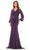 Marsoni by Colors MV1273-1 - Ballon Long Sleeve V-Neck Long Gown Mother of the Bride Dresses 28 / Peacock