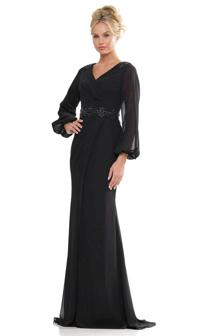 Marsoni by Colors MV1273 - Bishop Sleeve Evening Dress Special Occasion Dress 4 / Black