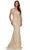 Marsoni by Colors MV1279 - 3D Floral Applique V-Neck Long Dress Special Occasion Dress