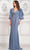 Marsoni by Colors MV1287 - Quarter-Length Puff Sleeve Formal Gown Special Occasion Dress 6 / Slate Blue