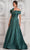 Marsoni by Colors MV1288 - Off Shoulder Satin Evening Dress Special Occasion Dress 6 / Deep Green